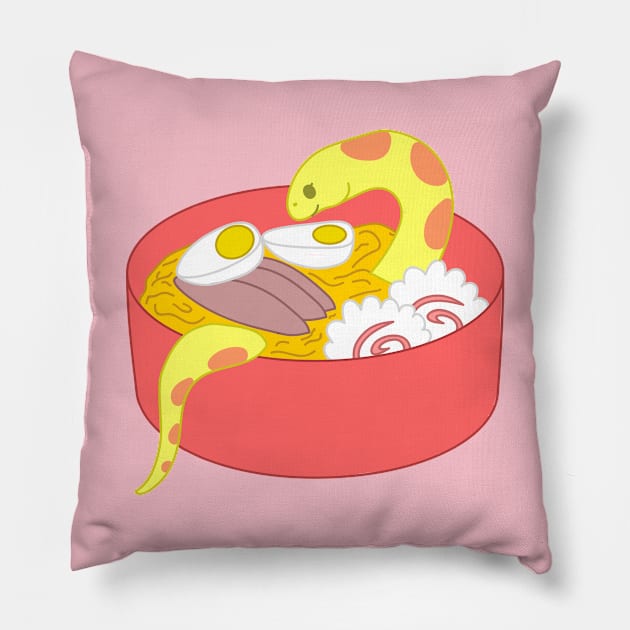 snake ramen Pillow by chibifox