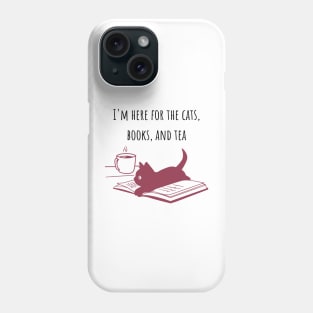 Cats, Books, and Tea Red Phone Case