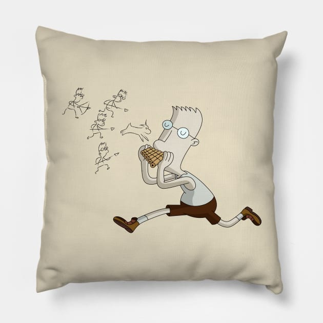 Brainy playing panpipes Pillow by artxlife