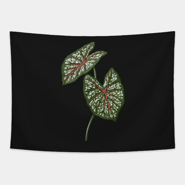 Caladium Galaxy Pink leaves Tapestry by gronly