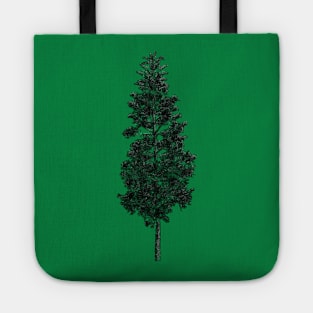 Pine Tree Silhouette in vintage retro texture Tote