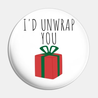 I'd Unwrap You. Christmas Humor. Rude, Offensive, Inappropriate Christmas Design In Black Pin