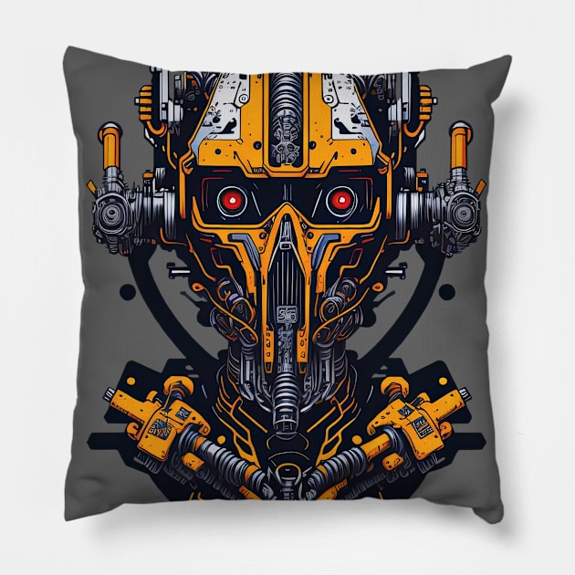 Mecha Skull S01 D86 Pillow by Houerd