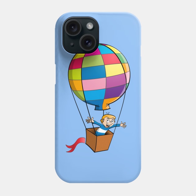 The boy in the hot air balloon. Vector Illustration Phone Case by Stefs-Red-Shop