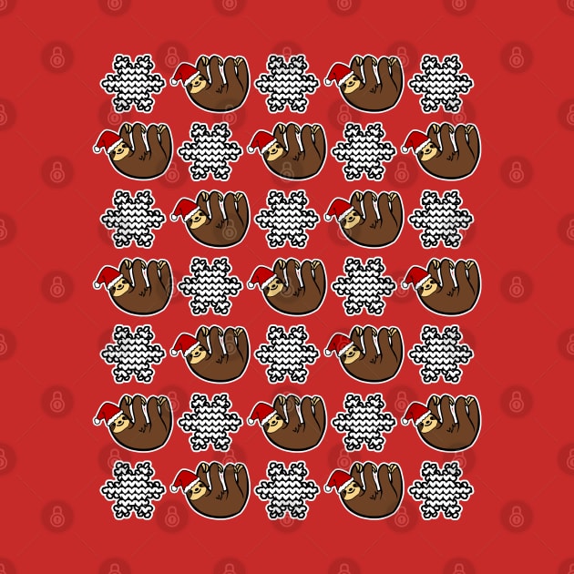 Sloth Christmas Pattern by LunaMay