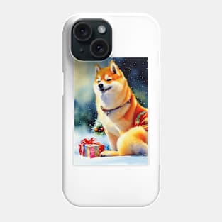 Watercolor shiba inu Phone Case