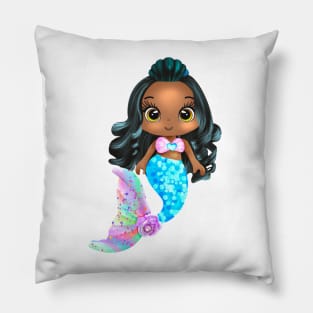 Black Mermaid, Black Girl Mermaid, African American Mermaid Pillow