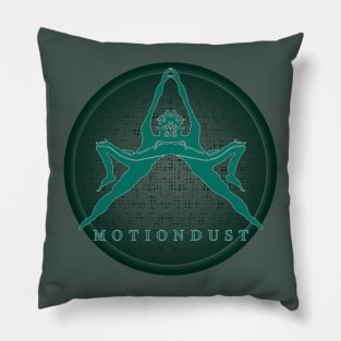 Global Motiondust World, with orthogonal pattern  - Emerald green Pillow