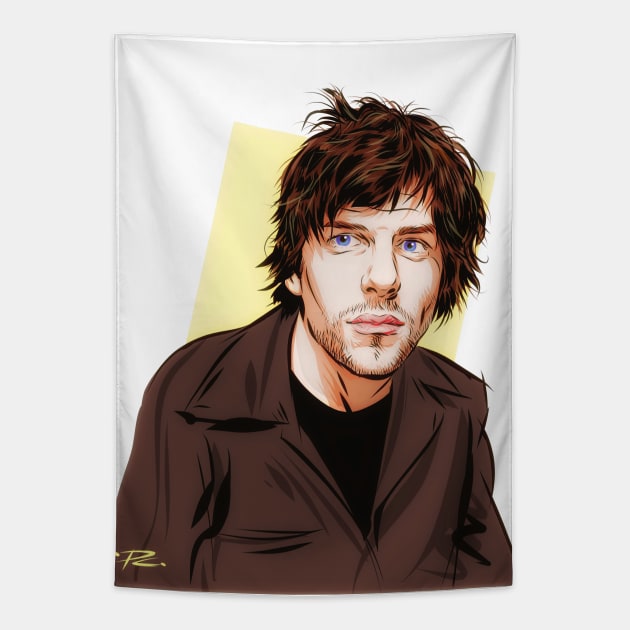 Jesse Eisenberg - An illustration by Paul Cemmick Tapestry by PLAYDIGITAL2020