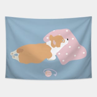 Classic corgi day – find soft pillow and nap away Tapestry