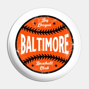 Baltimore Retro Big League Baseball - White Pin