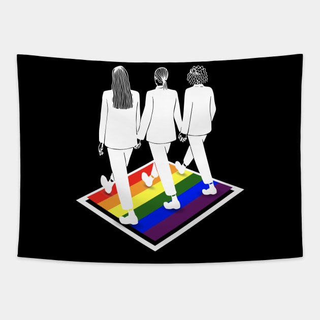 Women's Rainbow LGBT Crosswalk Tapestry by Abuewaida 