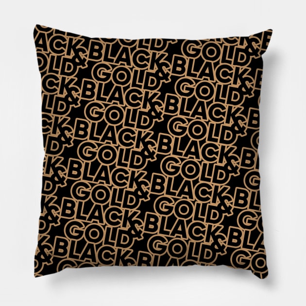 Black and Gold LAFC Sports Soccer Team Pillow by Neverworldian