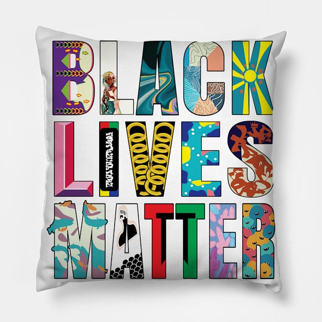 Black Lives Matter Street Mural Pillow by SiGo