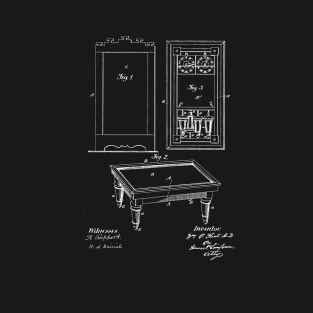 Billiard Table Vintage Patent Drawing T-Shirt