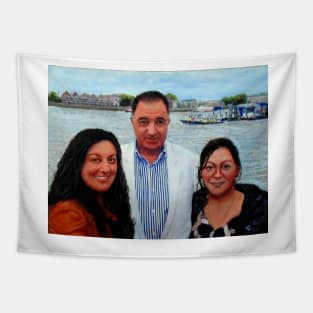 THE ARTIST WITH HIS TWO DAUGHTERS IN WAPPING LONDON Tapestry