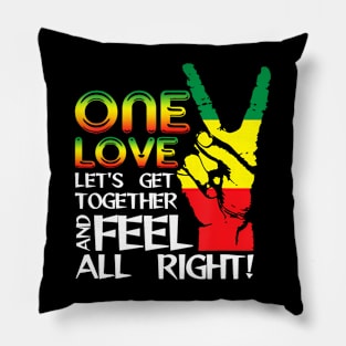 Jamaica One Love Reggae Caribbean Music Pride Flag Pillow