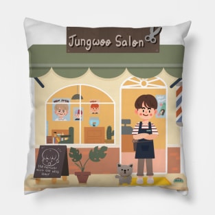 Jungwoo barbershop Pillow