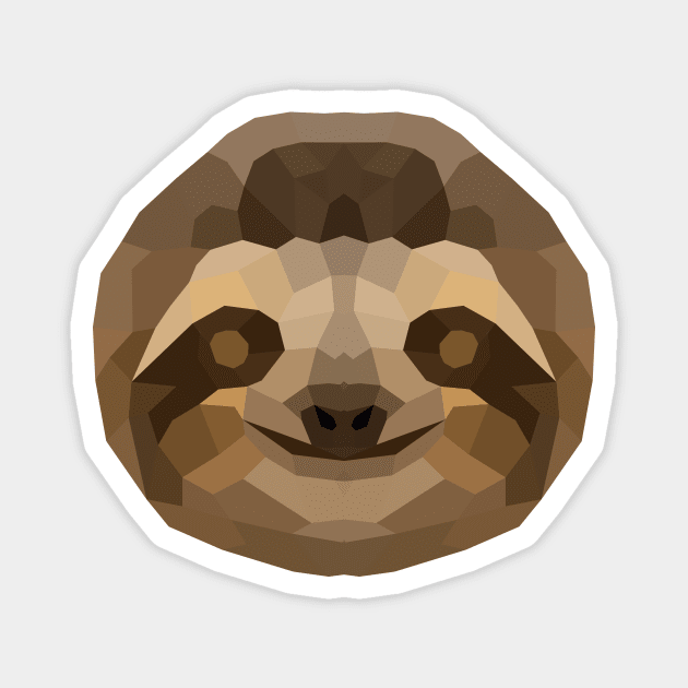 Cute Sloth Low Poly Magnet by kareemelk