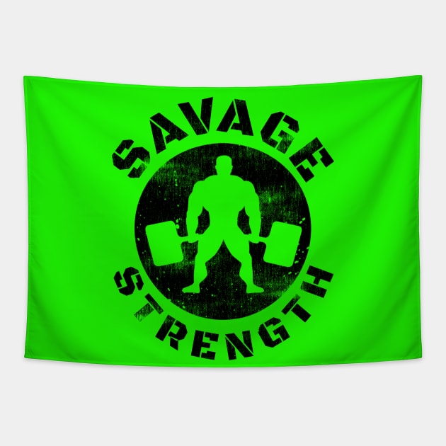 SAVAGE STRENGTH DEADLIFT Tapestry by MuscleTeez