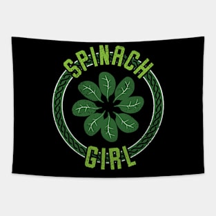 Spinach Girl Ring Of Leaves I Tapestry