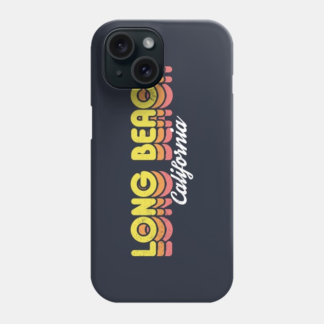 Retro Long Beach California Phone Case by rojakdesigns