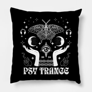 PSY TRANCE  - Hands Eye Butterfly (White) Pillow