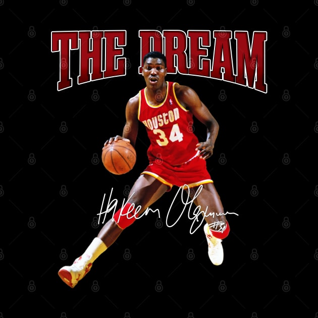 Hakeem Olajuwon The Dream Basketball Legend Signature Vintage Retro 80s 90s Bootleg Rap Style by CarDE