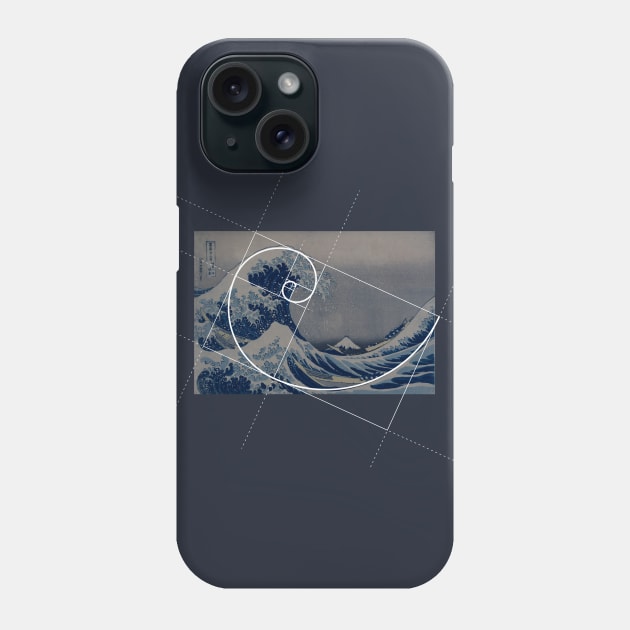 Hokusai Meets Fibonacci, No Text Phone Case by cartogram