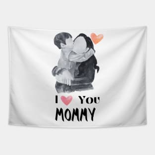 I Love you mommy, mothers day, heart Tapestry