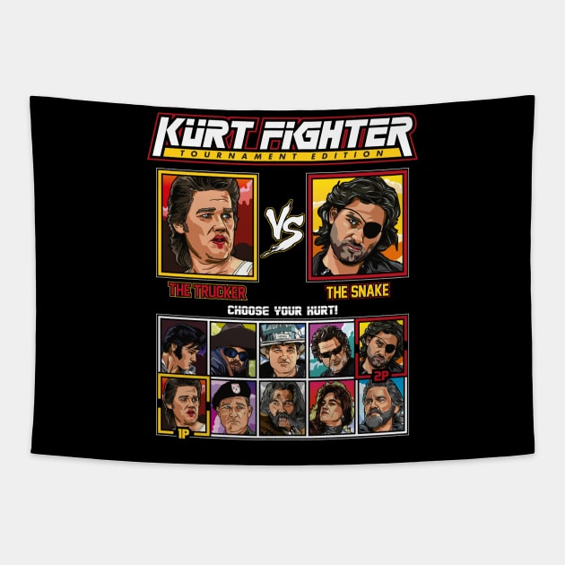 Kurt Russell Fighter Tapestry by RetroReview