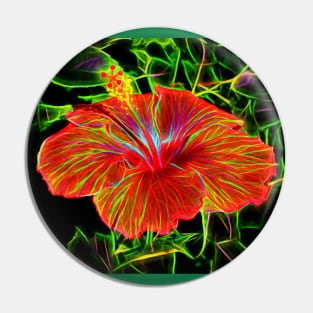 Orange Hibiscus Pin