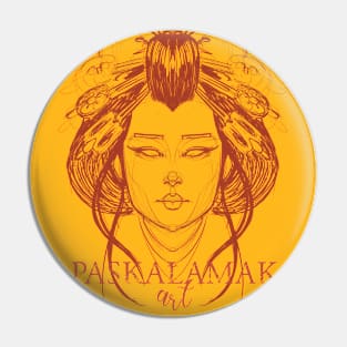 sketchy geisha art stuff Pin