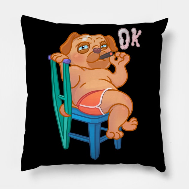 Mops DevOps on sick leave Pillow by Devim