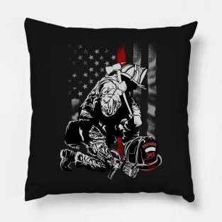 Firefighter American USA Flag Pillow