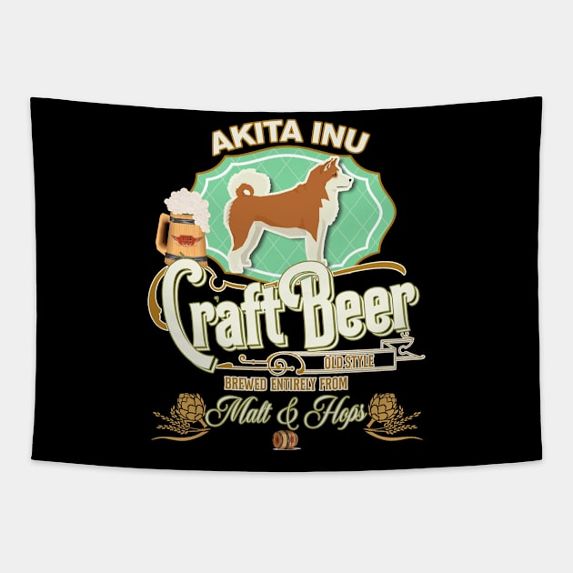 Akita Inu Gifts - Beer Dog lover Tapestry by StudioElla