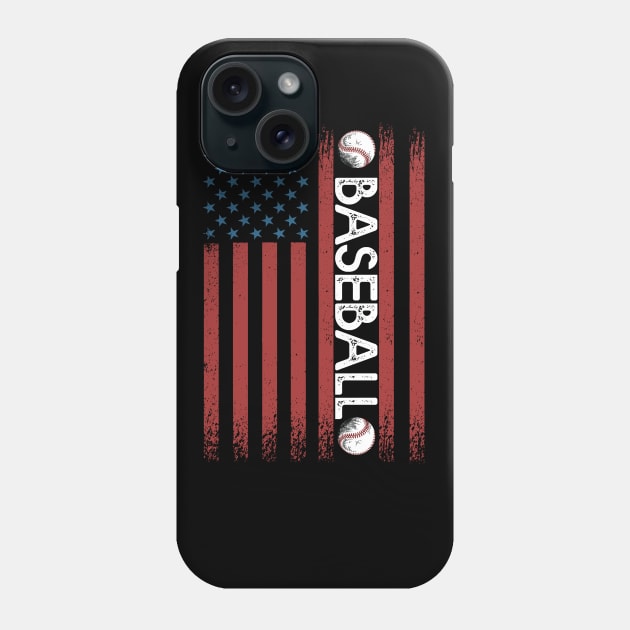 Baseball American Flag Gift Baseball Usa Gift Phone Case by mommyshirts