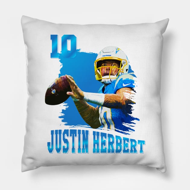 Justin herbert || 10 Pillow by Aloenalone