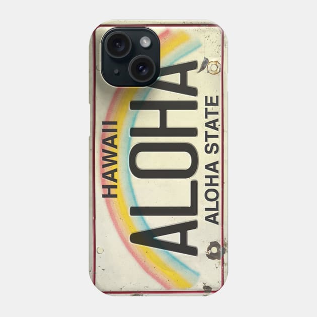 Aloha Vintage Hawaii License Plate Phone Case by HaleiwaNorthShoreSign