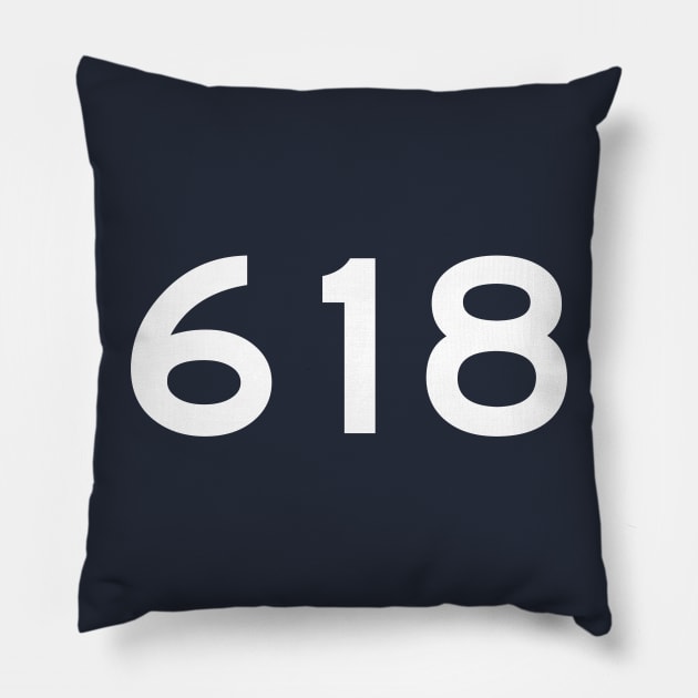 618 Area Code Pillow by Arch City Tees