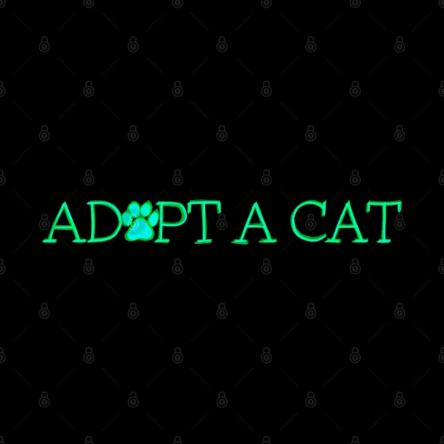 Adopt A Cat Green by ROLLIE MC SCROLLIE