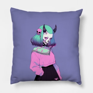 Pastel Goth Demon Girl Pillow