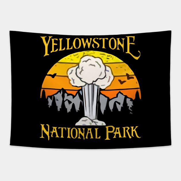 yellowstone national park retro Tapestry by KyleCreated