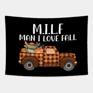 milf man i love fall pumpkin spice Fall Yall autumn Tapestry