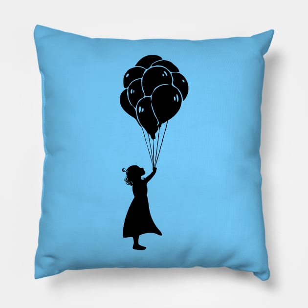 Girl with balloon Pillow by Unelmoija