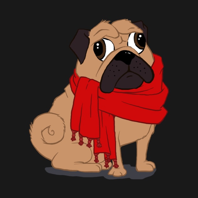 Pug Scarf by AnaKing