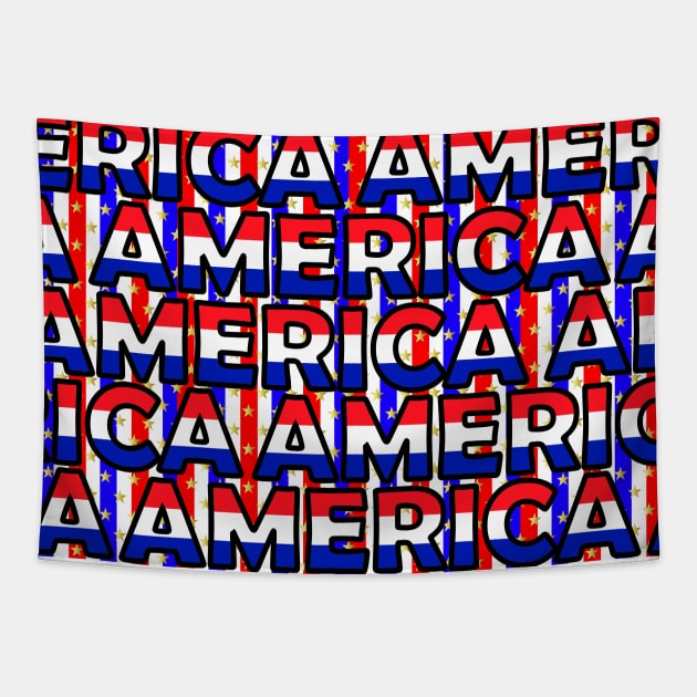 HAPPY Birthday America Fourth Of July Tapestry by SartorisArt1