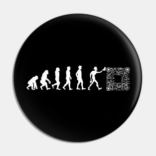 Human Evolution Ape To QR Code Pin