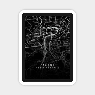 Prague Czech Republic City Map dark Magnet