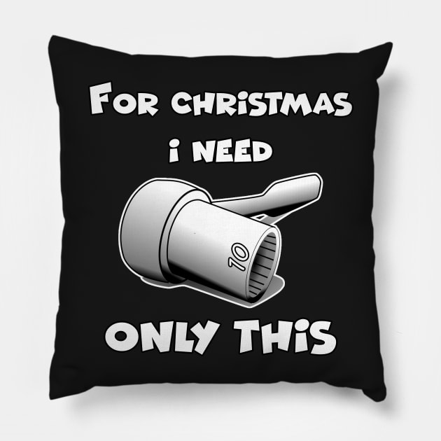 Merry chrismas, car guy, car enthusiast merry chrismas, happy holidays, 10mm socket wrench  (2) Pillow by CarEnthusast